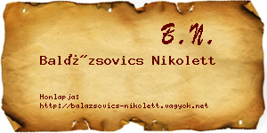 Balázsovics Nikolett névjegykártya