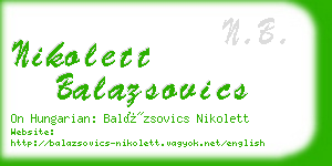 nikolett balazsovics business card